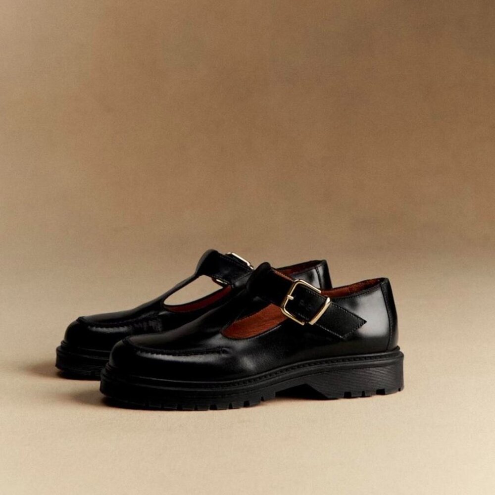 Sezane Violette Babies in Glossy Black, size 41 (US10)